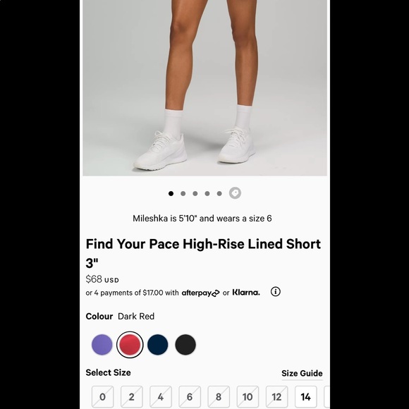 Find Your Pace HR short 3” size 10 color Dark Red - Picture 4 of 4